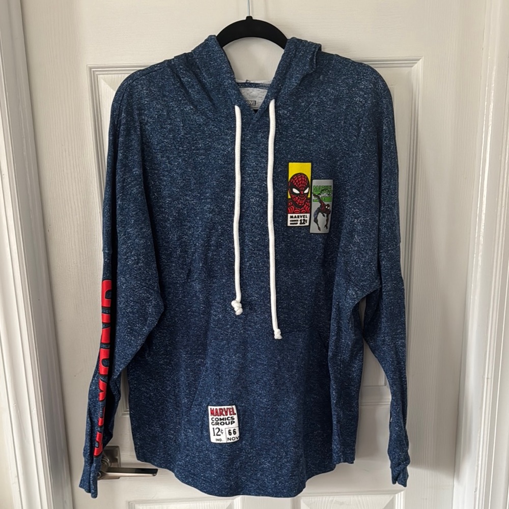 Marvel Blue Hoodie with Spider-Man Graphics